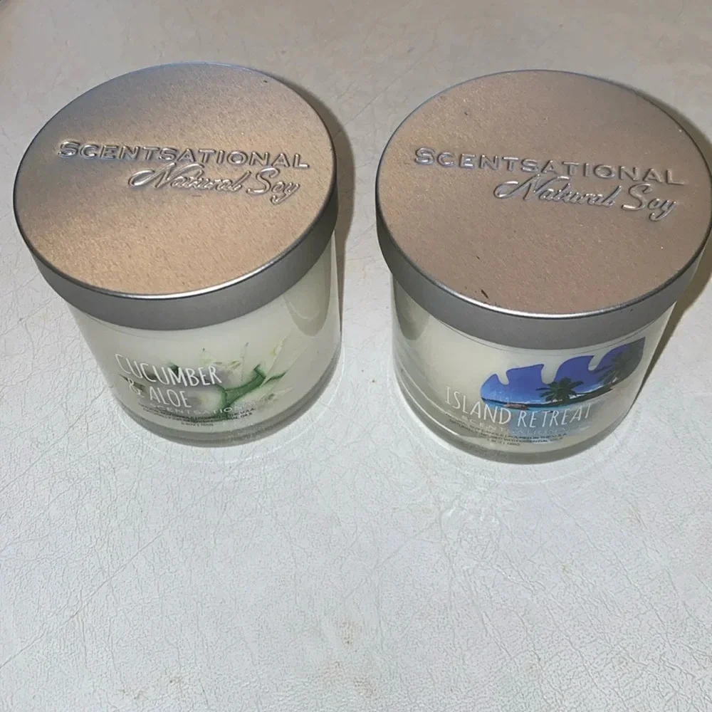 NWT Scentsational Natural Soy Candles - Set of 2